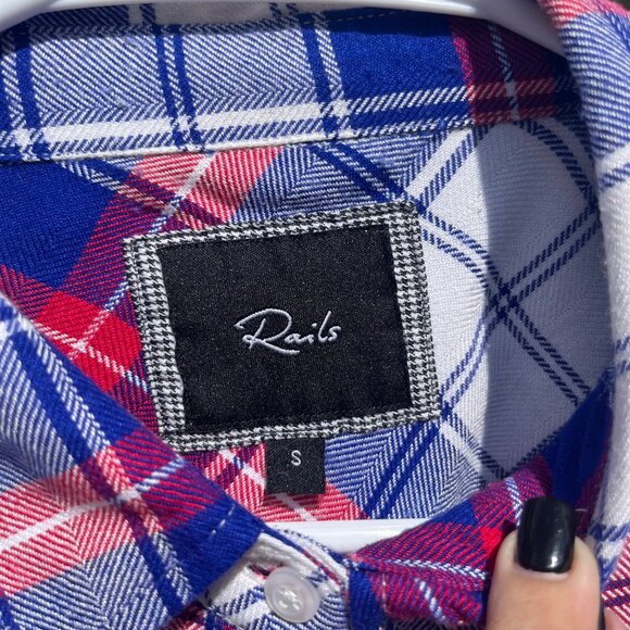 Rails Plaid Rayon Flannel Button Up Shirt Size S - Picture 4 of 8